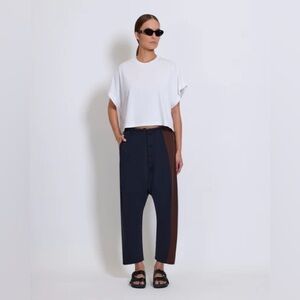 ROUCHA TUKA Structured Square Tee White Boxy Elevated Jersey Size Small